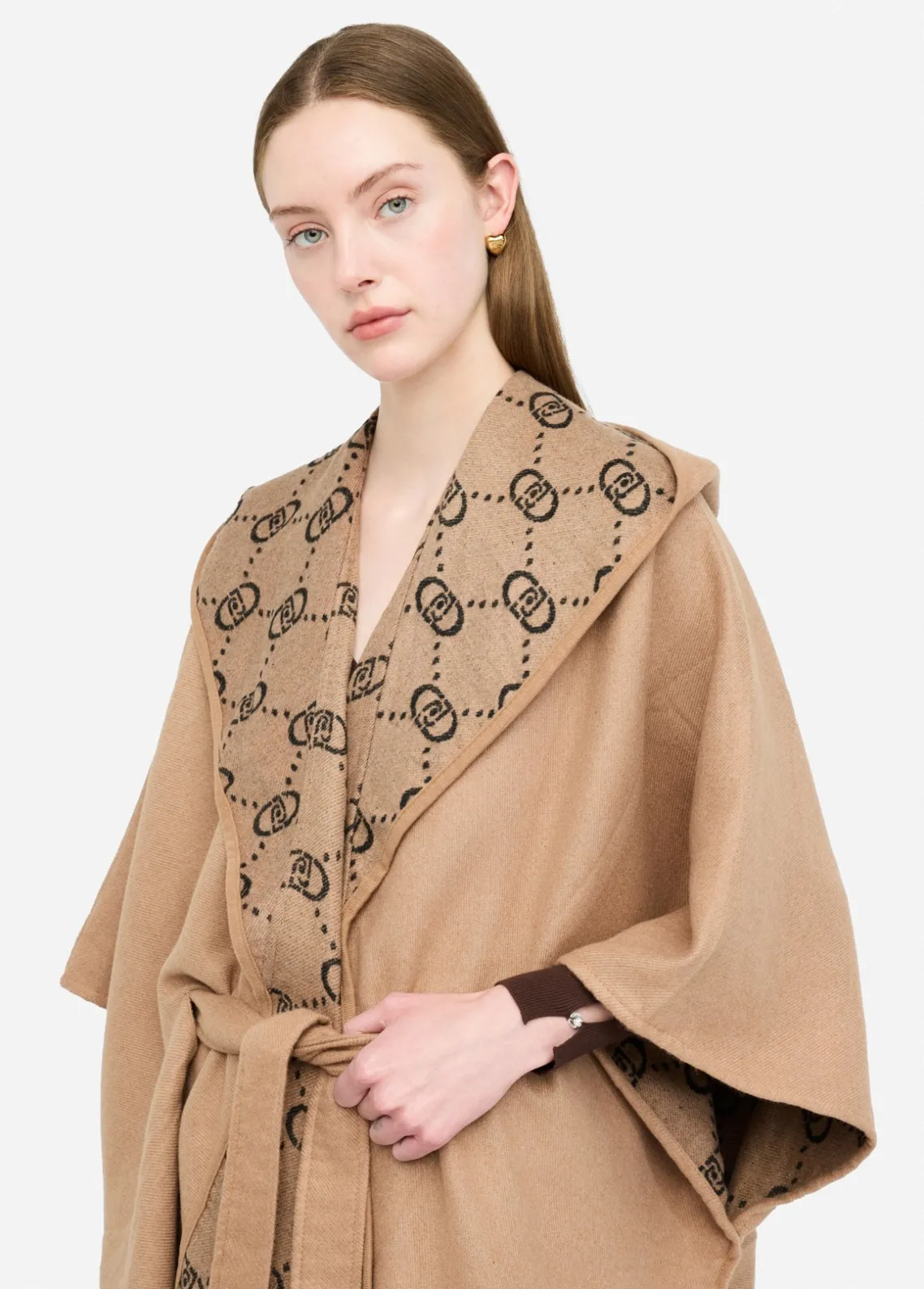 Liu Jo Poncho con capucha-Mujer Abrigos Y Chalecos