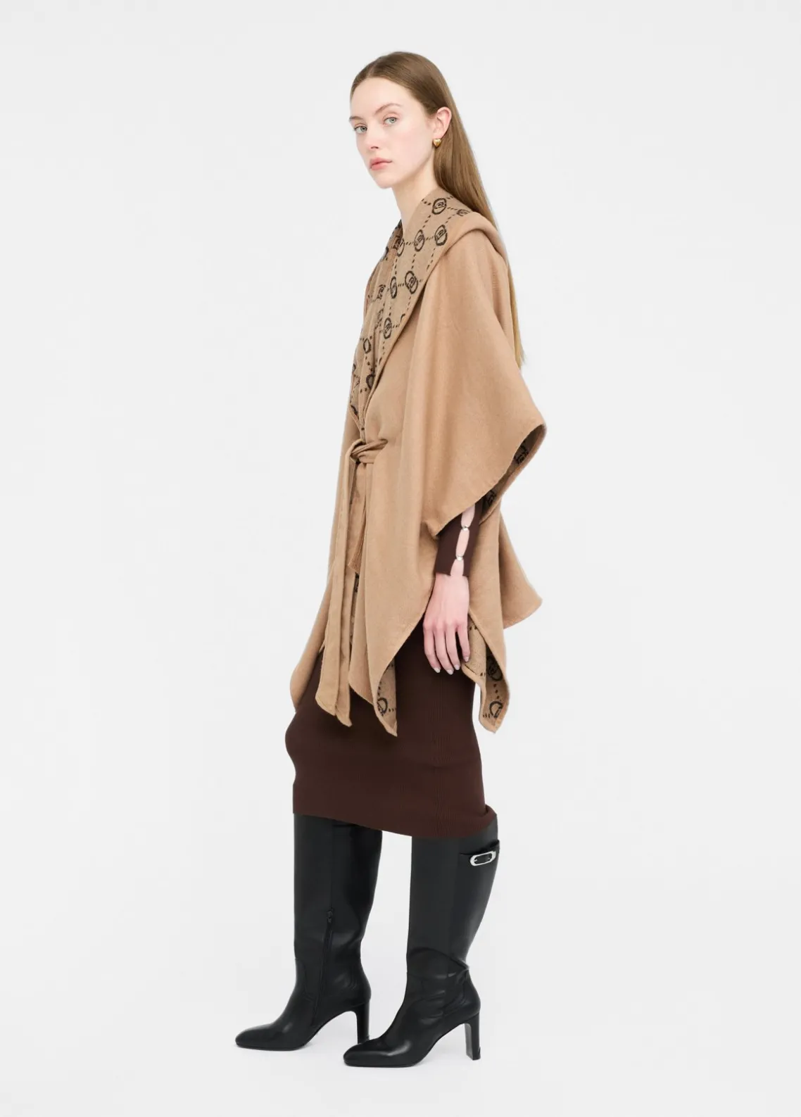 Liu Jo Poncho con capucha-Mujer Abrigos Y Chalecos