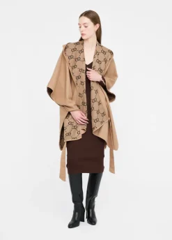 Liu Jo Poncho con capucha-Mujer Abrigos Y Chalecos