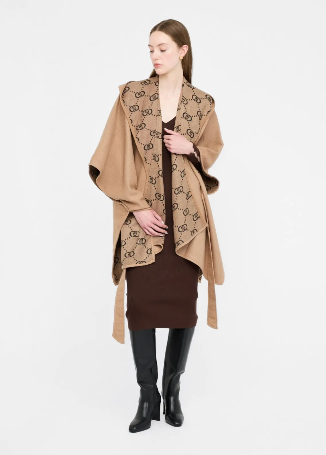 Liu Jo Poncho con capucha-Mujer Abrigos Y Chalecos