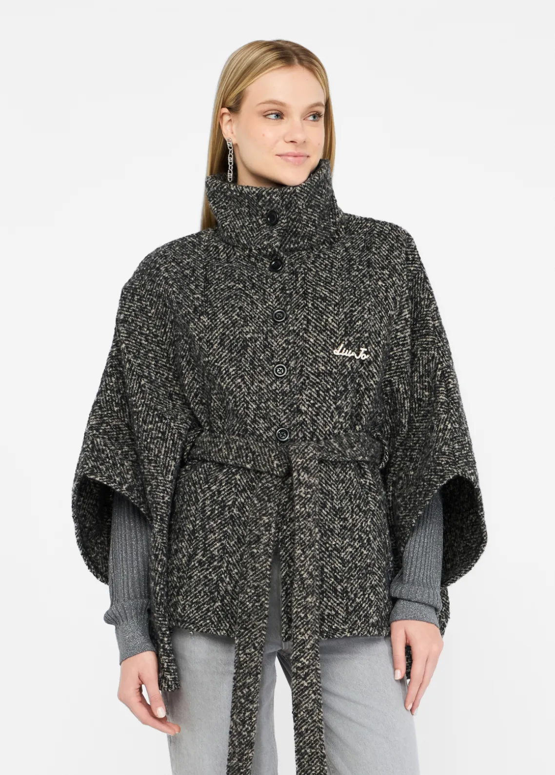 Liu Jo Poncho con cinturón-Mujer Abrigos Y Chalecos