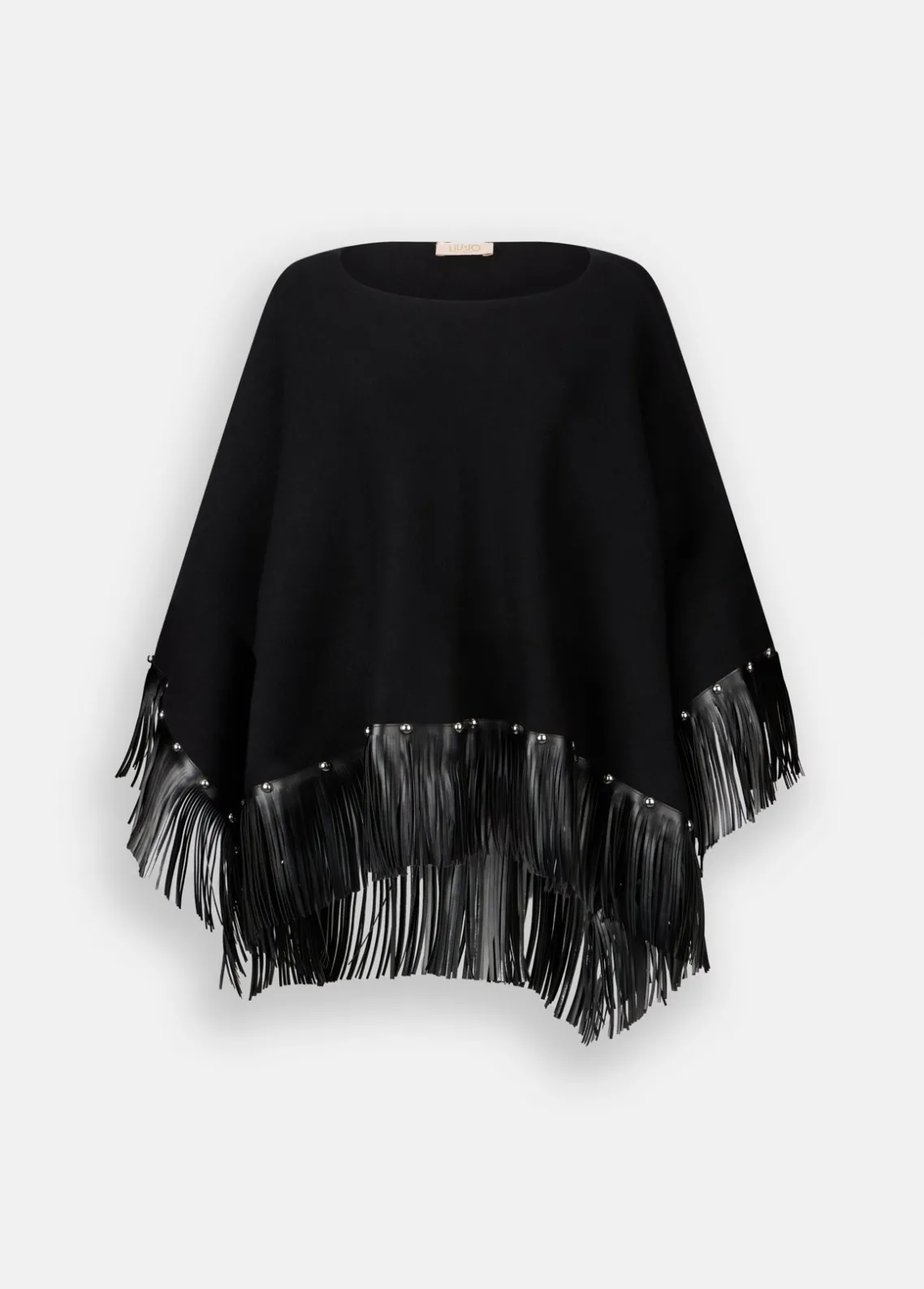 Liu Jo Poncho con flecos y tachuelas-Mujer Abrigos Y Chalecos
