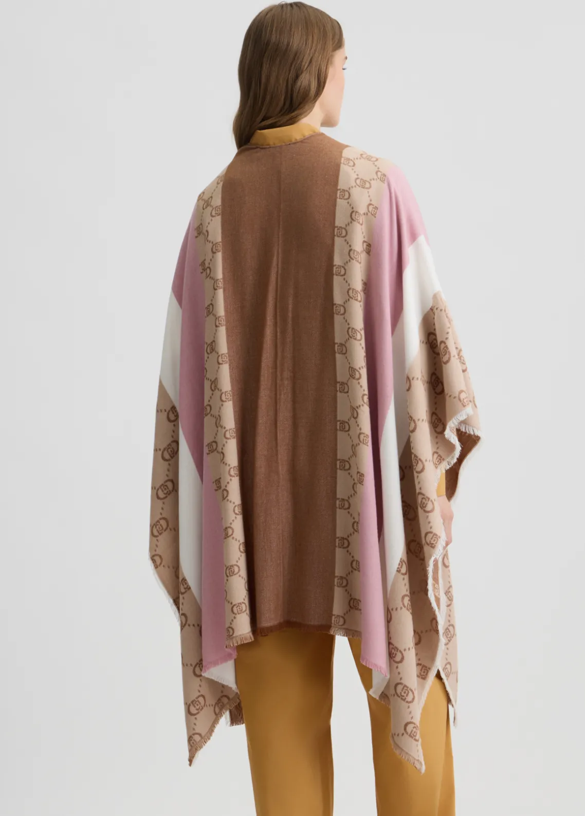Liu Jo Poncho con logotipo monograma-Mujer Abrigos Y Chalecos