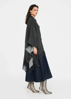 Liu Jo Poncho con logotipo y flecos-Mujer Abrigos Y Chalecos