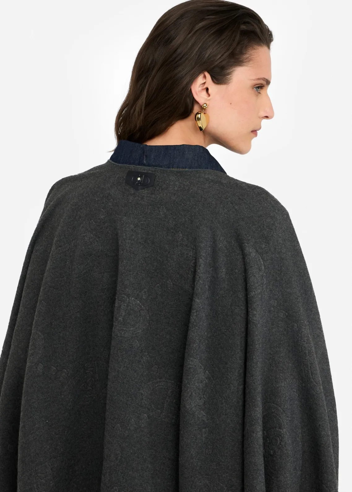 Liu Jo Poncho con logotipo y flecos-Mujer Abrigos Y Chalecos