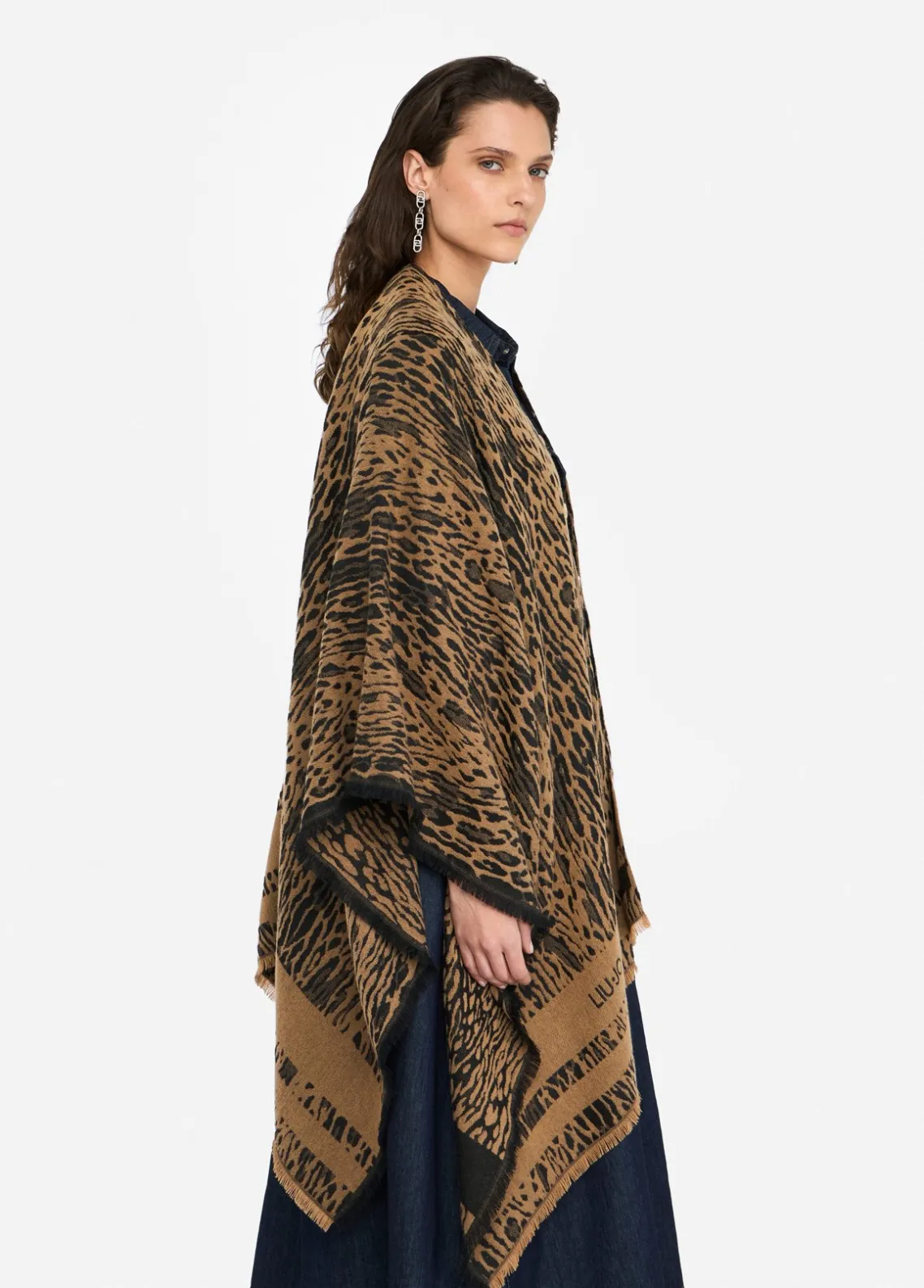 Liu Jo Poncho con motivo animal-Mujer Abrigos Y Chalecos