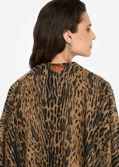 Liu Jo Poncho con motivo animal-Mujer Abrigos Y Chalecos
