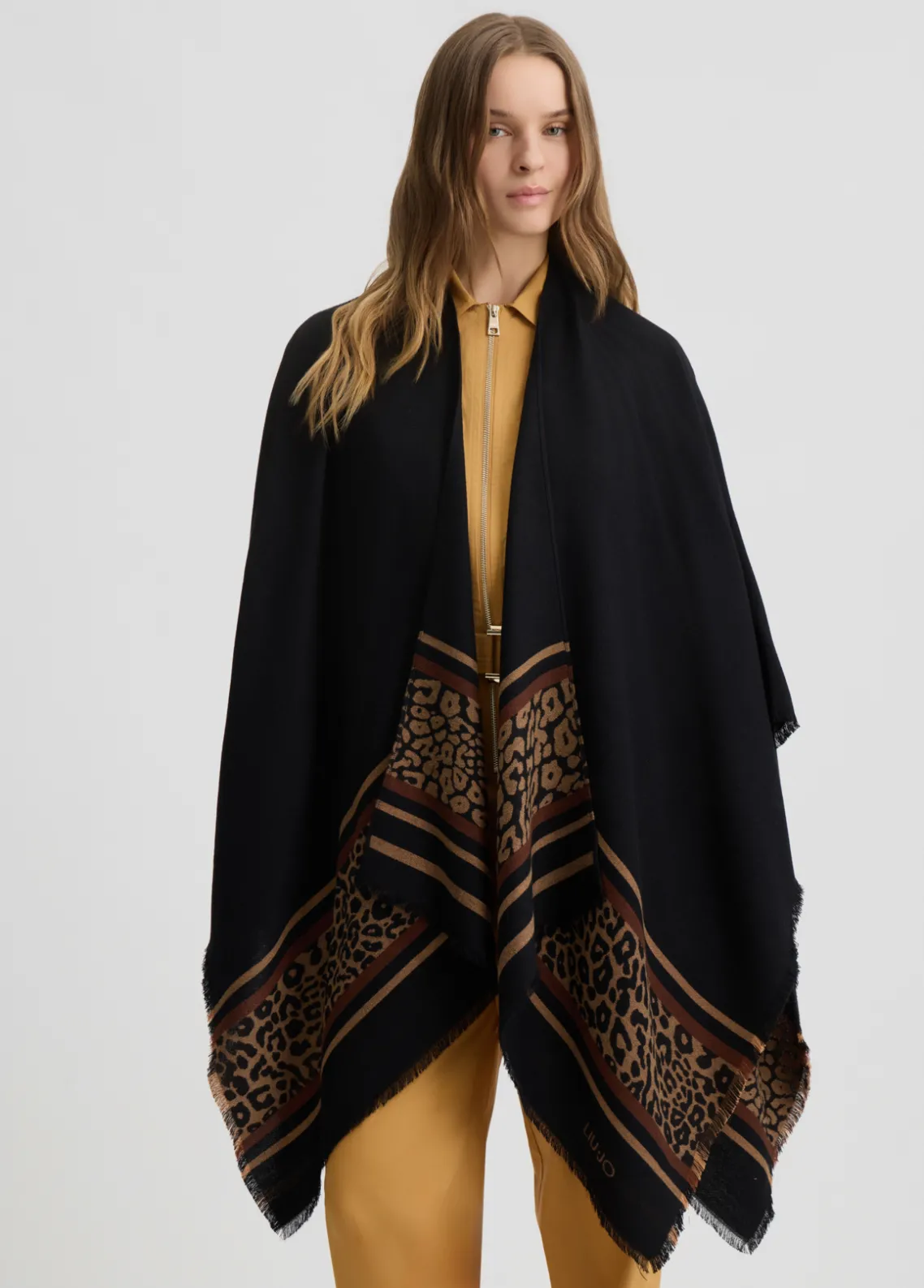 Liu Jo Poncho con motivo animal-Mujer Abrigos Y Chalecos
