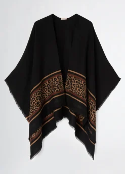 Liu Jo Poncho con motivo animal-Mujer Abrigos Y Chalecos