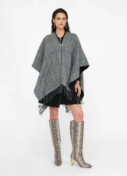 Liu Jo Poncho de Príncipe de Gales-Mujer Abrigos Y Chalecos