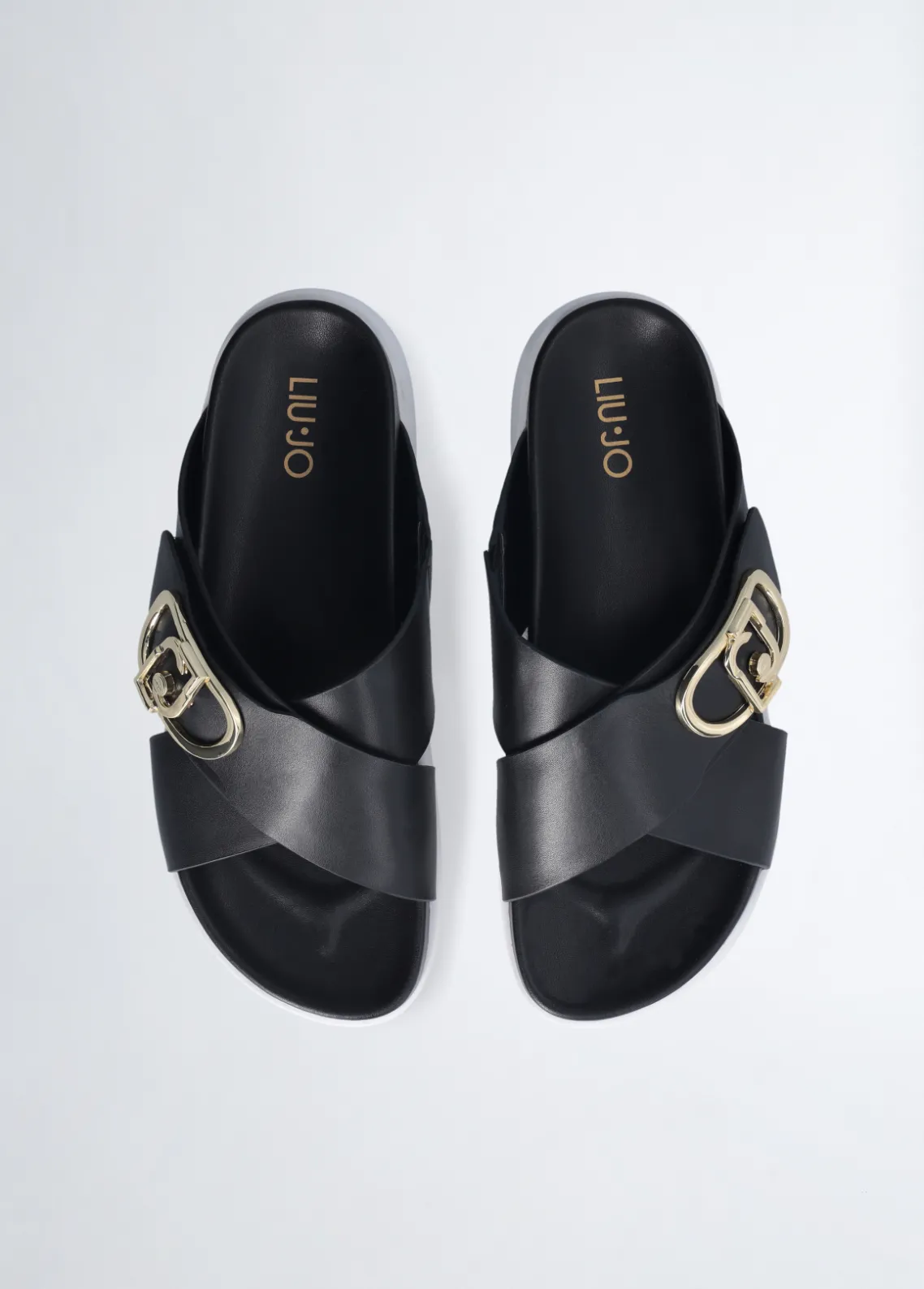 Liu Jo Sandalias de piel con logotipo- Zapatos|Zapatos
