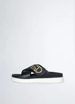 Liu Jo Sandalias de piel con logotipo- Zapatos|Zapatos