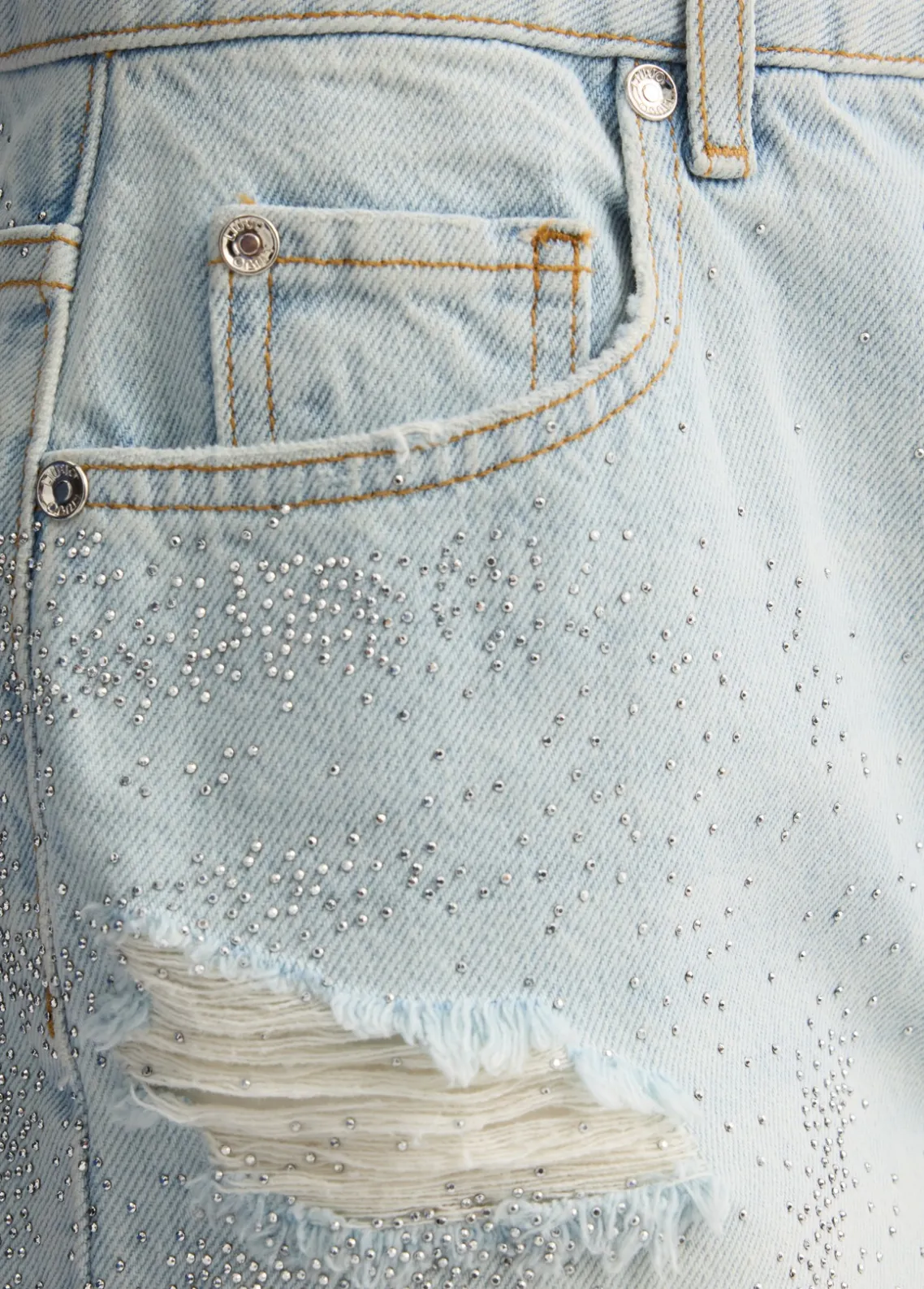 Liu Jo Shorts vaqueros con strass-Mujer Pantalones