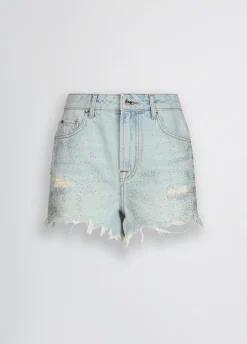 Liu Jo Shorts vaqueros con strass-Mujer Pantalones