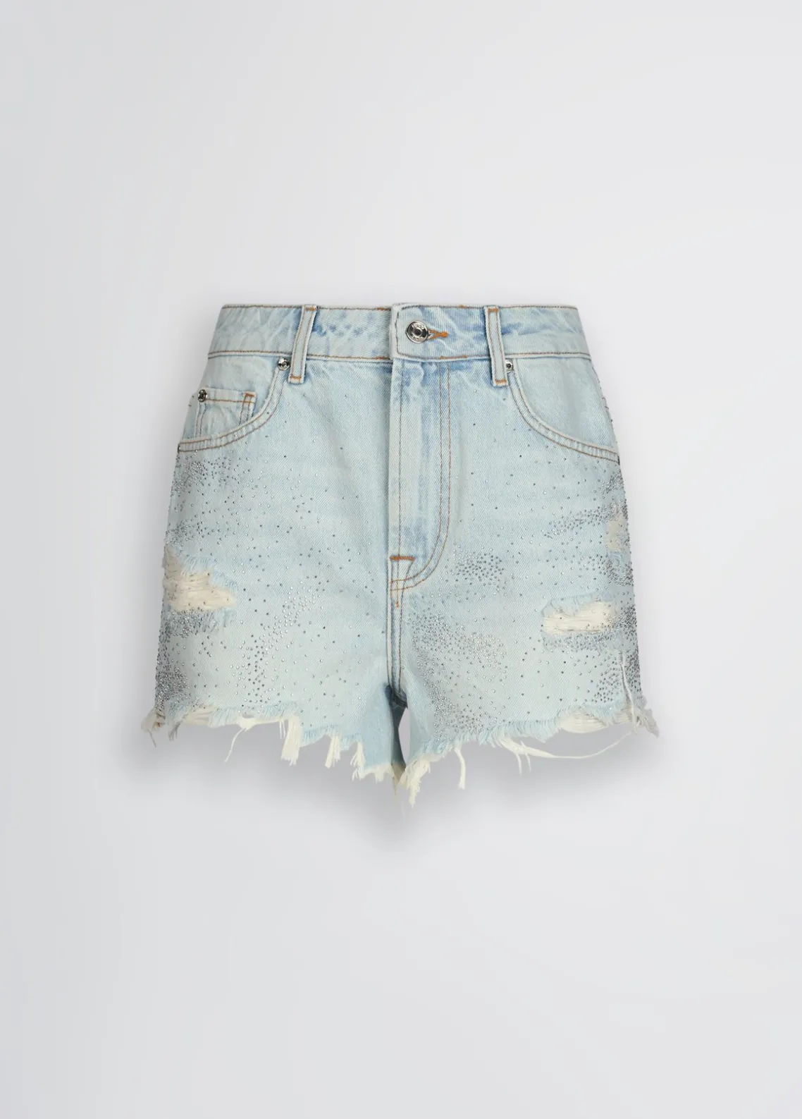 Liu Jo Shorts vaqueros con strass-Mujer Pantalones