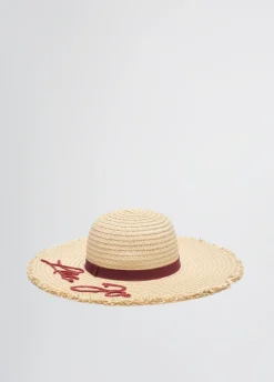 Liu Jo Sombrero de rafia con logotipo-Mujer Gorros|Moda Baño