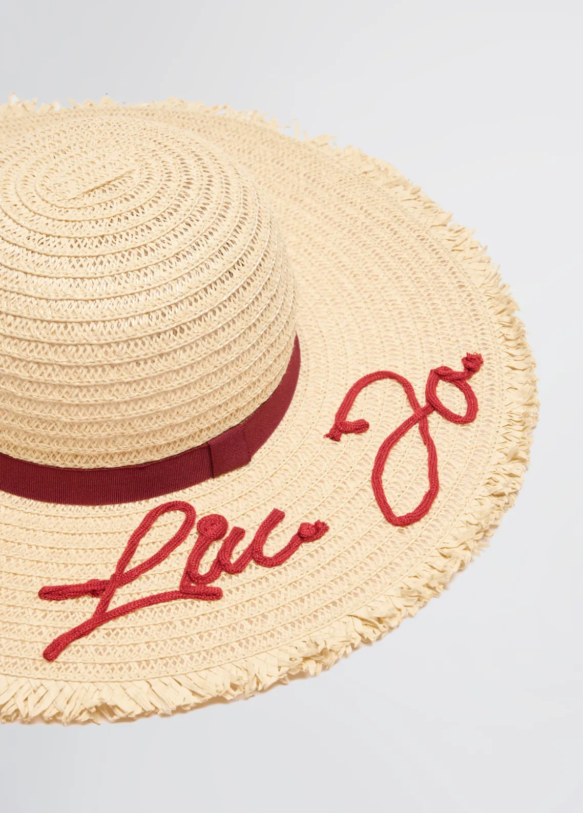 Liu Jo Sombrero de rafia con logotipo-Mujer Gorros|Moda Baño