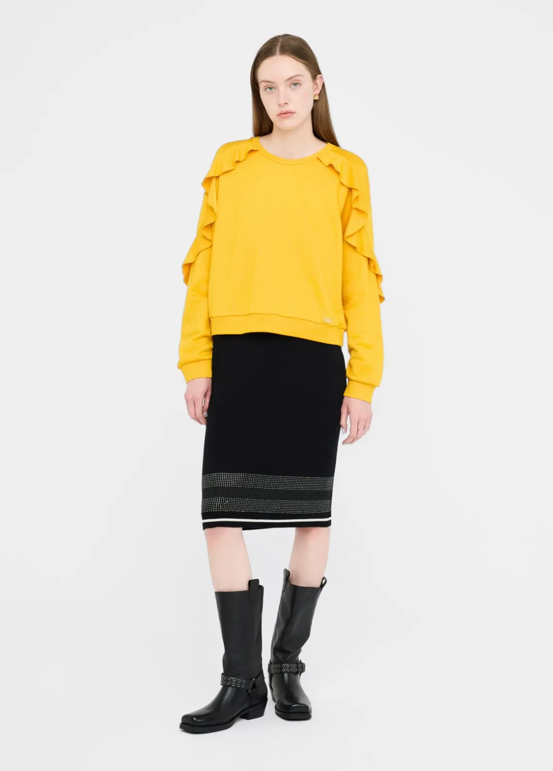 Liu Jo Sudadera con volantes-Mujer Sudaderas|Ropa Deportiva