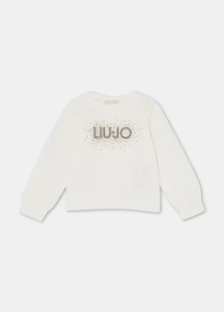 Liu Jo Sudadera de algodón con logotipo y strass- Camisetas Y Sudaderas