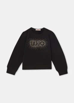 Liu Jo Sudadera de algodón con logotipo y strass- Camisetas Y Sudaderas