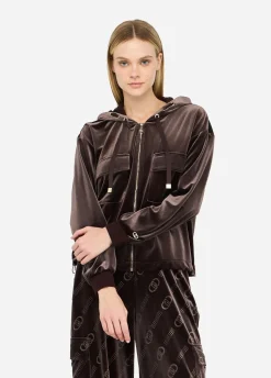 Liu Jo Sudadera de chenilla con capucha-Mujer Sudaderas|Ropa Deportiva