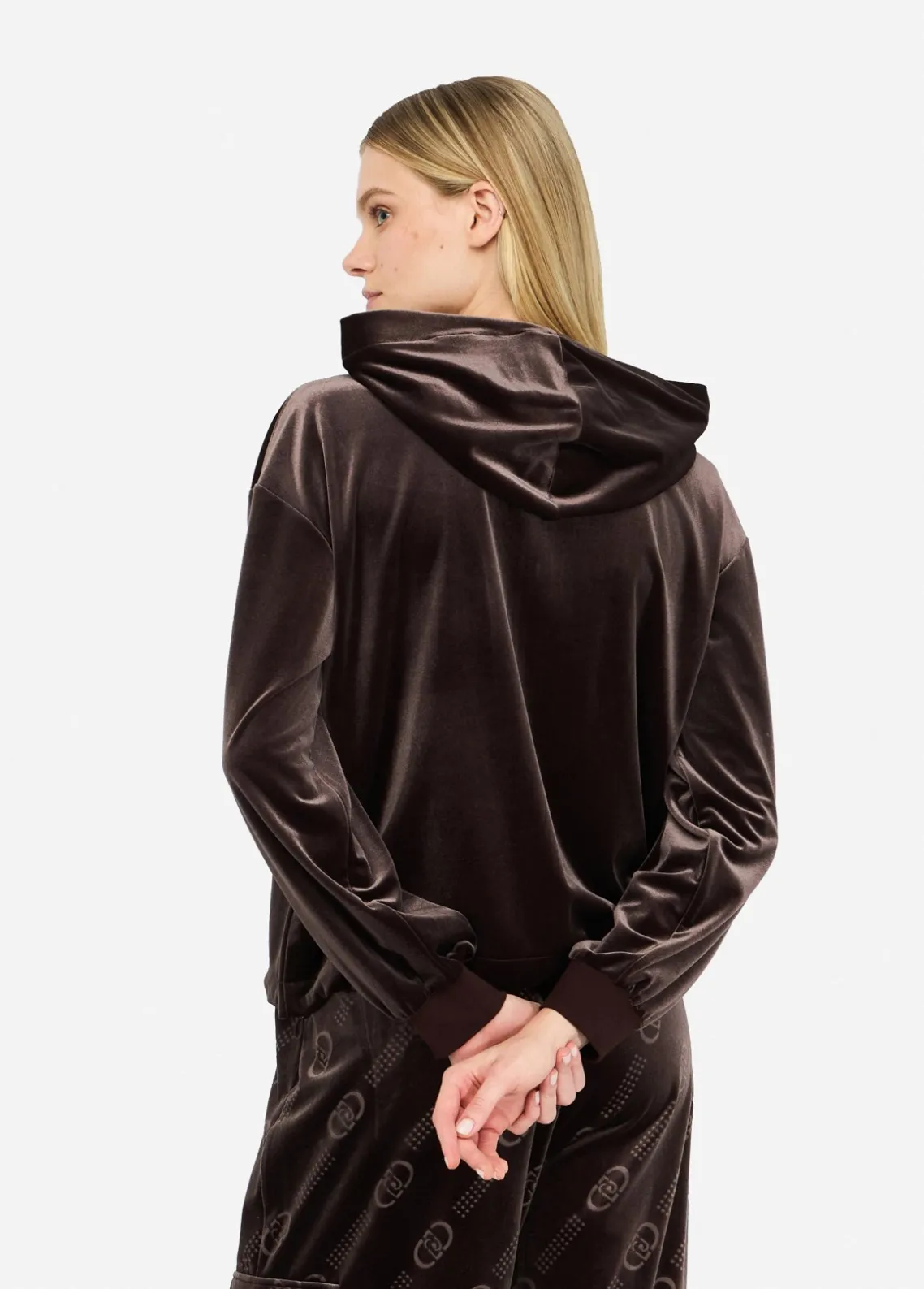 Liu Jo Sudadera de chenilla con capucha-Mujer Sudaderas|Ropa Deportiva