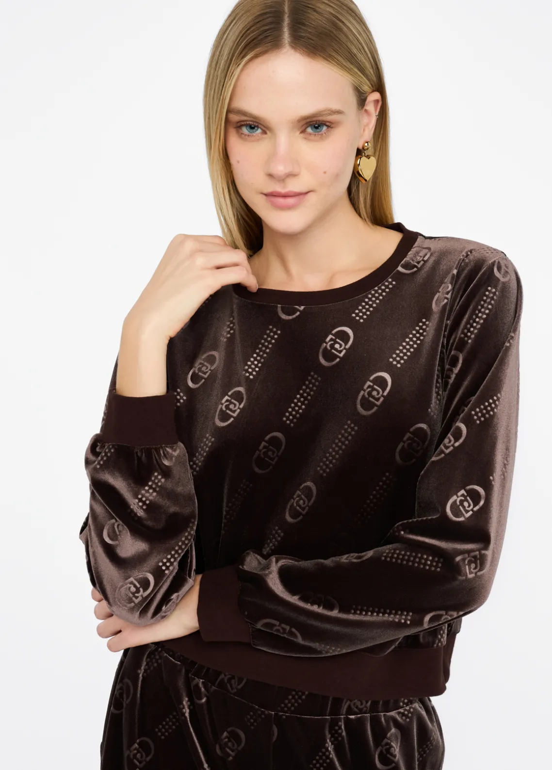 Liu Jo Sudadera de chenilla con logotipo-Mujer Ropa Deportiva