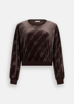 Liu Jo Sudadera de chenilla con logotipo-Mujer Ropa Deportiva
