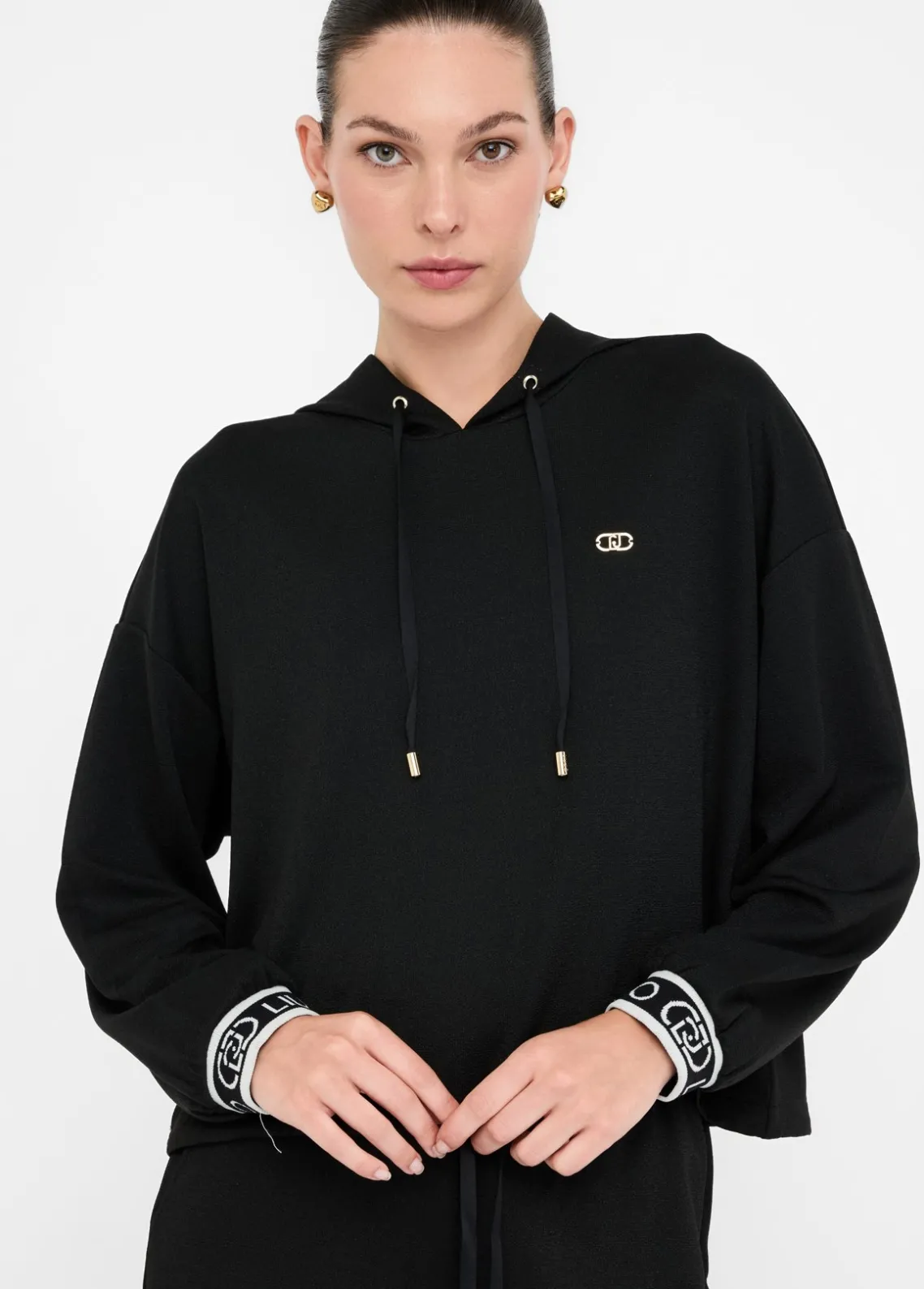 Liu Jo Sudadera de lurex® con capucha-Mujer Sudaderas|Ropa Deportiva