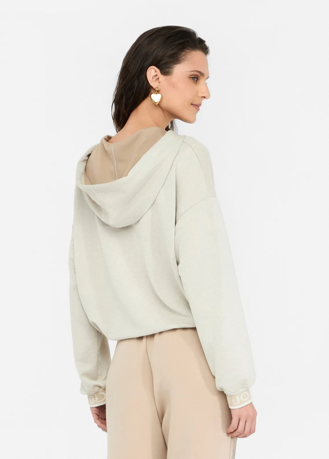 Liu Jo Sudadera de lurex® con capucha-Mujer Sudaderas|Ropa Deportiva