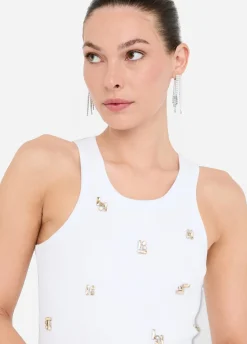 Liu Jo Top con aplicaciones joya-Mujer Camisetas Y Tops