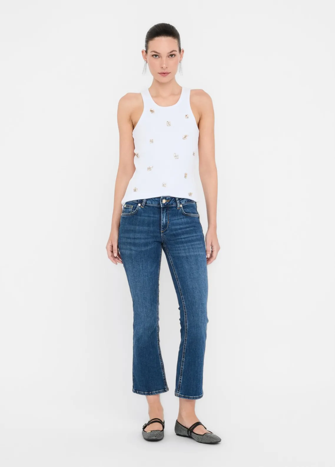 Liu Jo Top con aplicaciones joya-Mujer Camisetas Y Tops