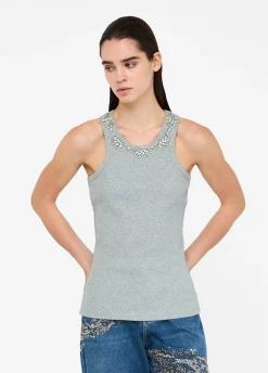 Liu Jo Top con aplicaciones joya-Mujer Camisetas Y Tops