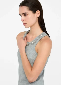 Liu Jo Top con aplicaciones joya-Mujer Camisetas Y Tops