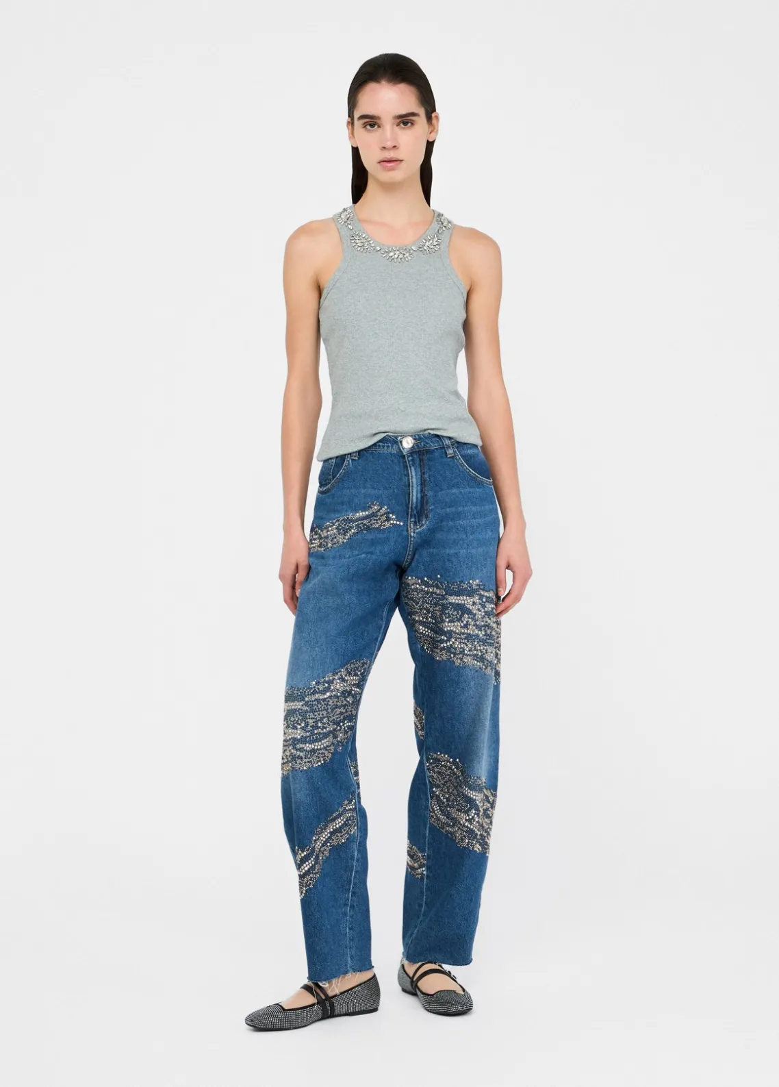 Liu Jo Top con aplicaciones joya-Mujer Camisetas Y Tops