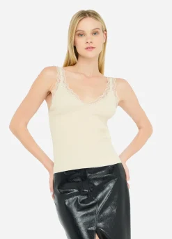 Liu Jo Top con detalles de encaje-Mujer Camisetas Y Tops