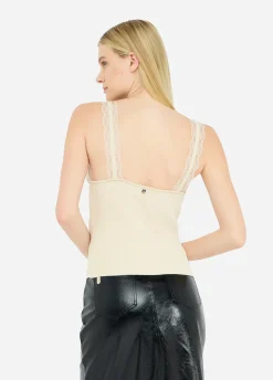 Liu Jo Top con detalles de encaje-Mujer Camisetas Y Tops