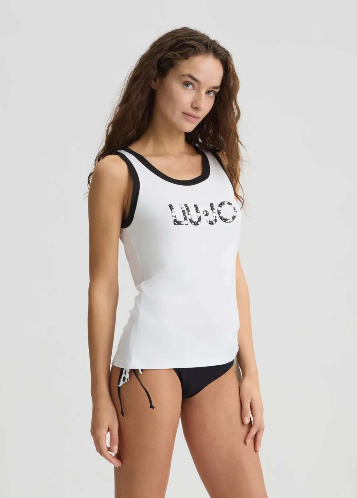 Liu Jo Top con logotipo y perlas-Mujer Moda Baño|Camisetas Y Tops