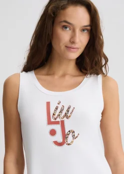 Liu Jo Top con logotipo y strass-Mujer Moda Baño|Camisetas Y Tops