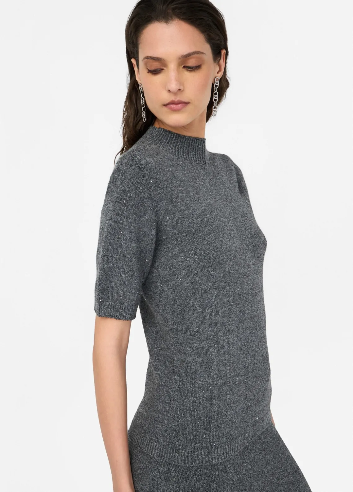 Liu Jo Top con microlentejuelas-Mujer Cárdigans Y Jerséis