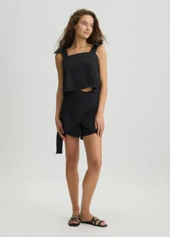 Liu Jo Top de algodón con lacitos-Mujer Moda Baño|Camisetas Y Tops