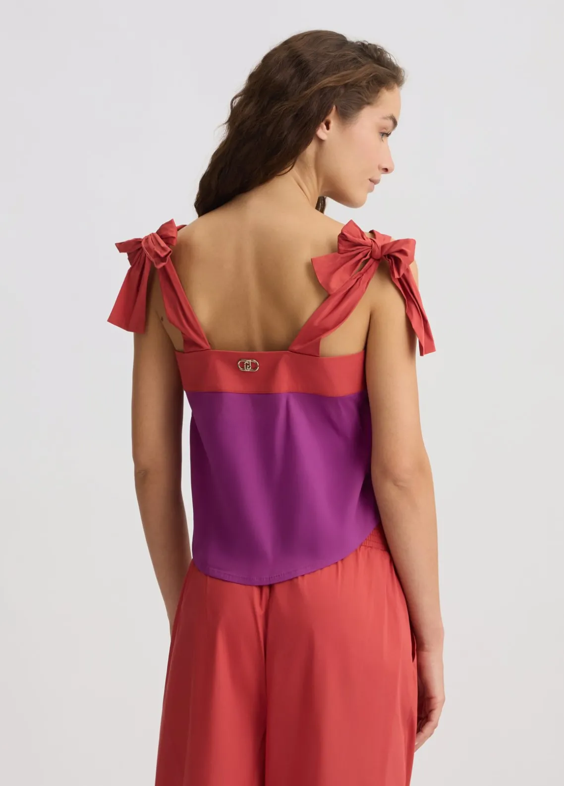 Liu Jo Top de algodón con lacitos-Mujer Moda Baño|Camisetas Y Tops