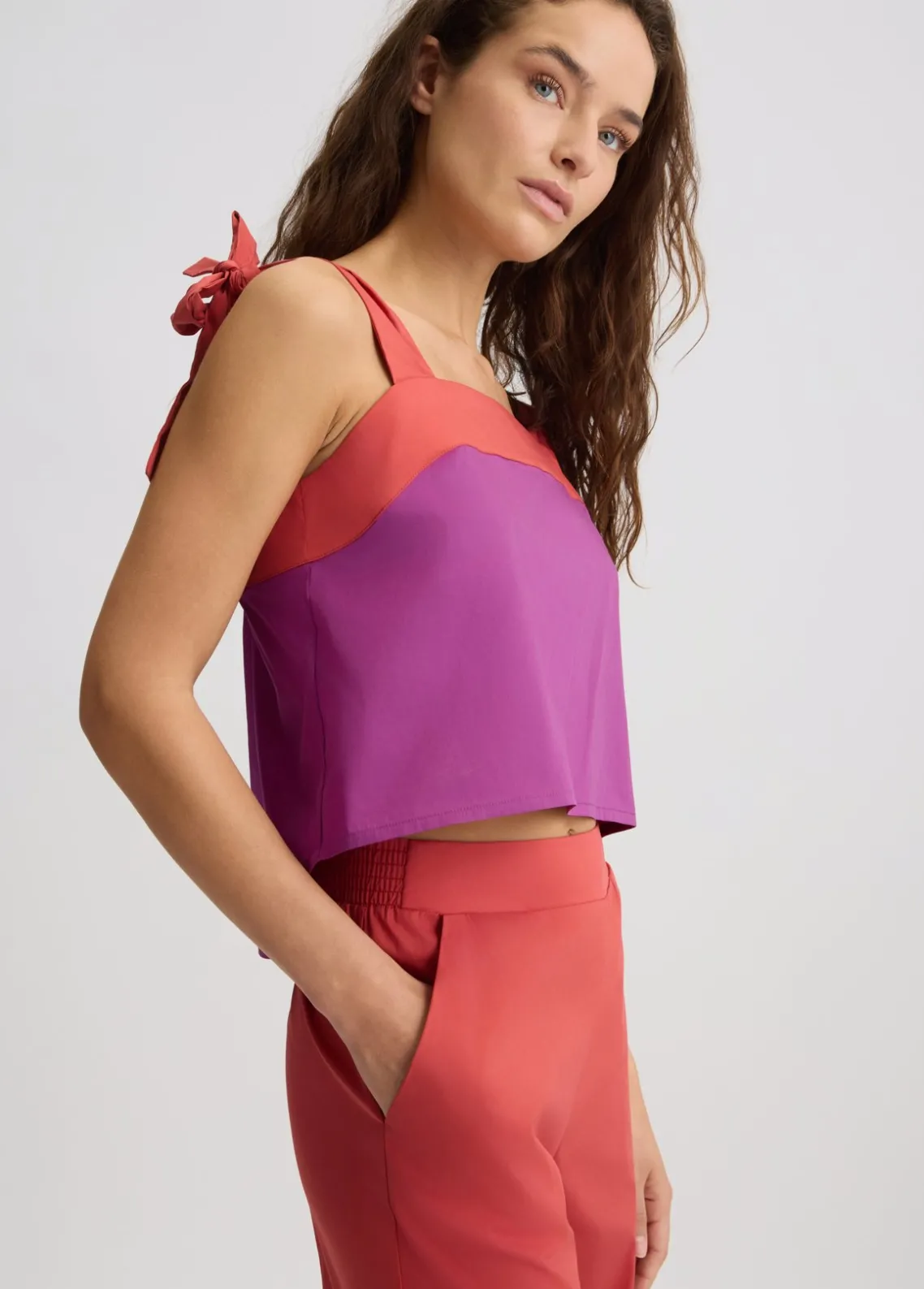 Liu Jo Top de algodón con lacitos-Mujer Moda Baño|Camisetas Y Tops