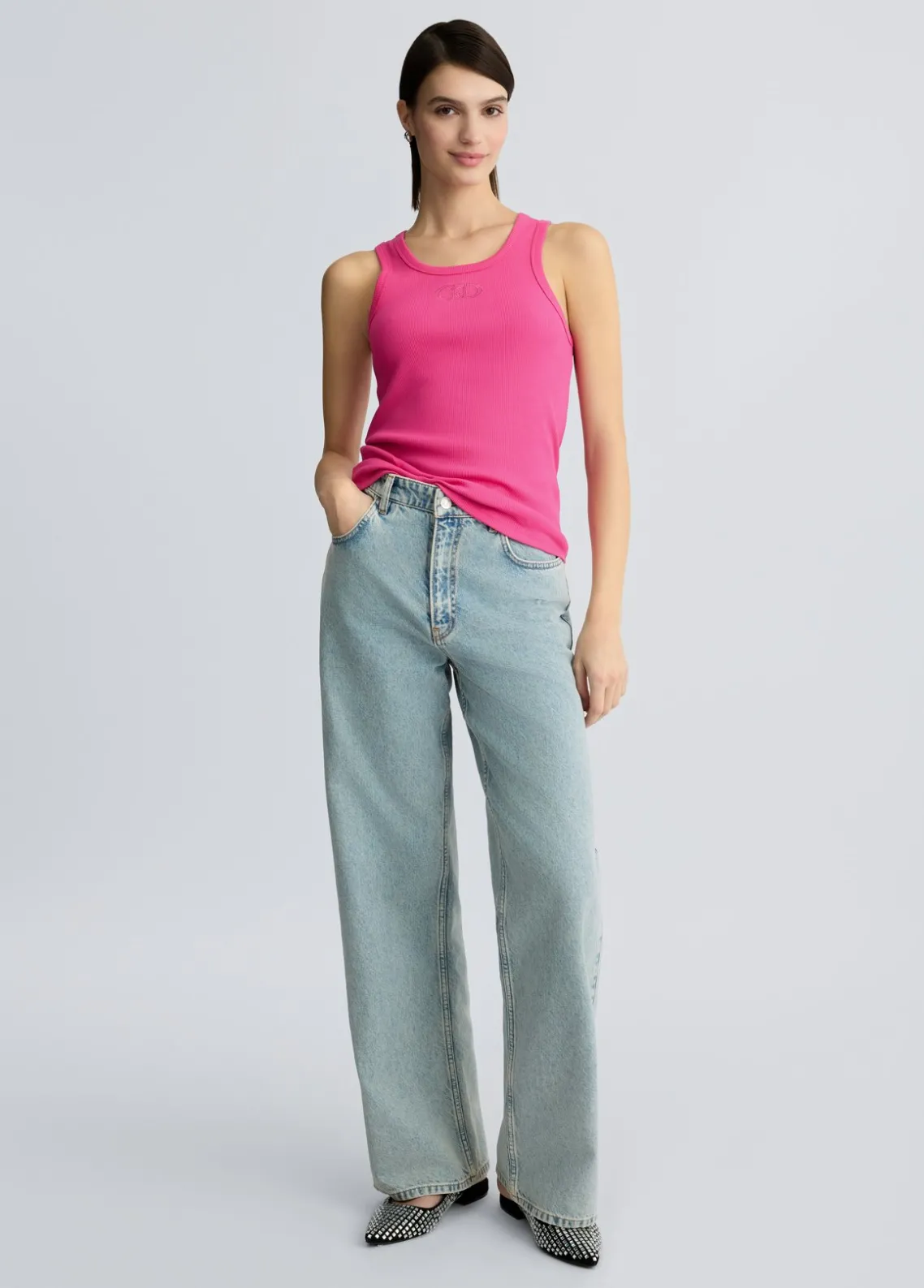 Liu Jo Top de algodón con logotipo-Mujer Camisetas Y Tops
