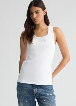 Liu Jo Top de algodón con logotipo-Mujer Camisetas Y Tops