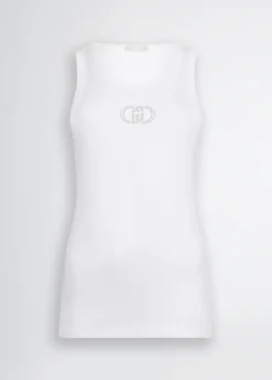 Liu Jo Top de algodón con logotipo-Mujer Camisetas Y Tops