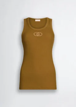 Liu Jo Top de algodón con logotipo-Mujer Camisetas Y Tops