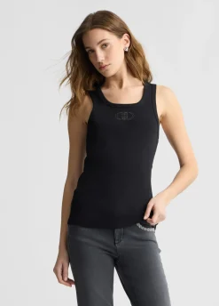 Liu Jo Top de algodón con logotipo-Mujer Camisetas Y Tops