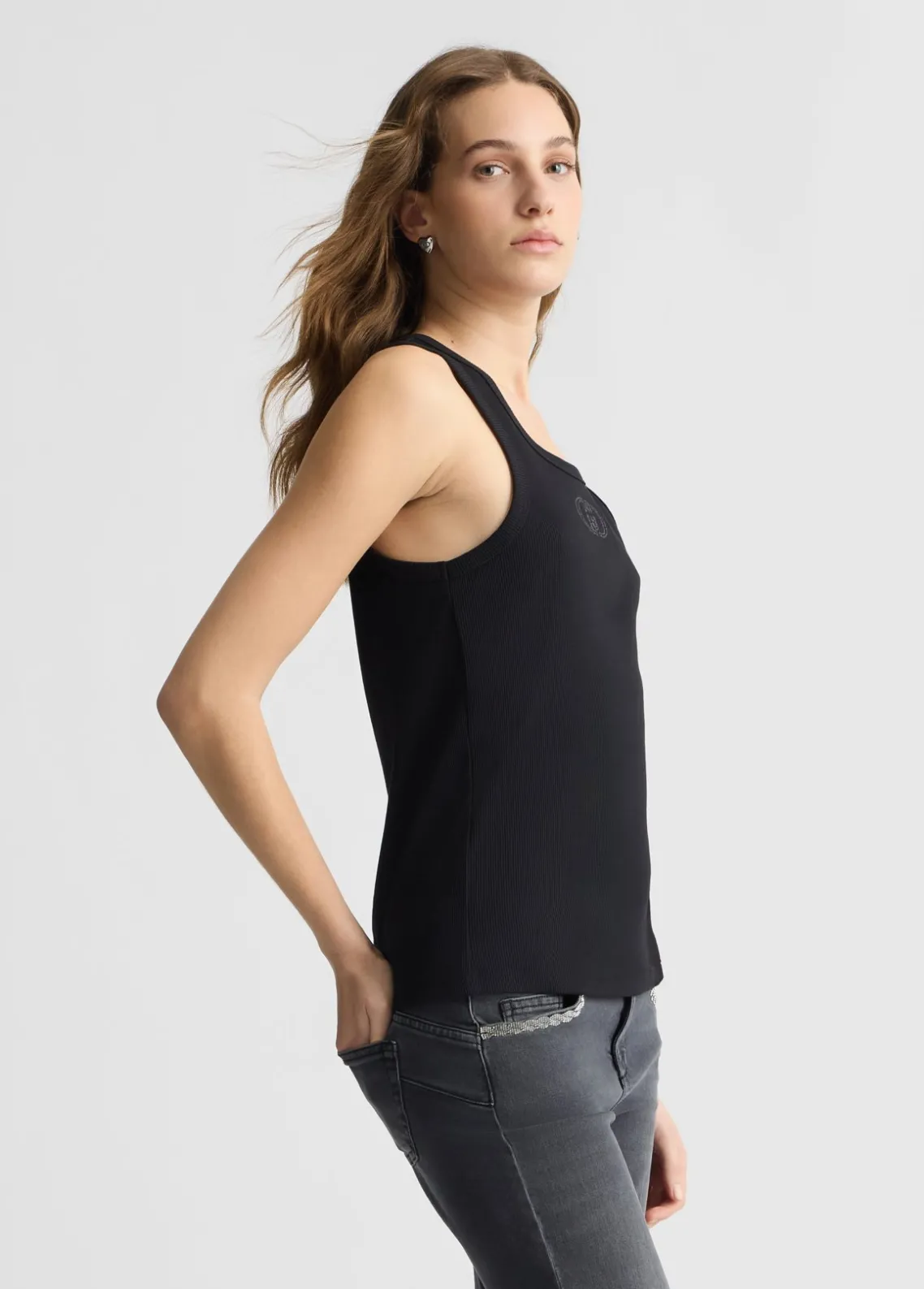 Liu Jo Top de algodón con logotipo-Mujer Camisetas Y Tops