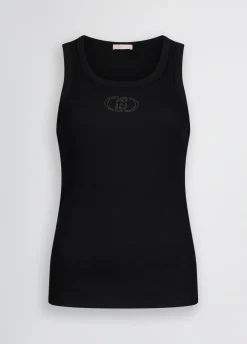 Liu Jo Top de algodón con logotipo-Mujer Camisetas Y Tops